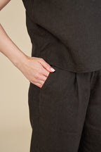 Adel Linen Trouser - Kahverengi