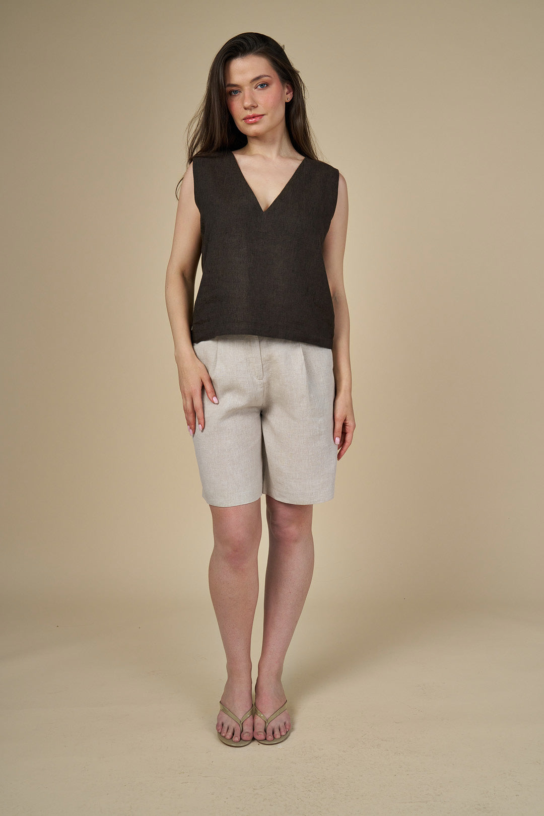 Adel Linen Bermuda